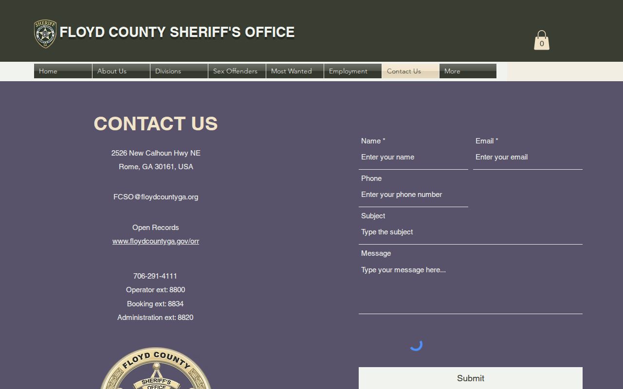 Floyd County warrant check public contact options