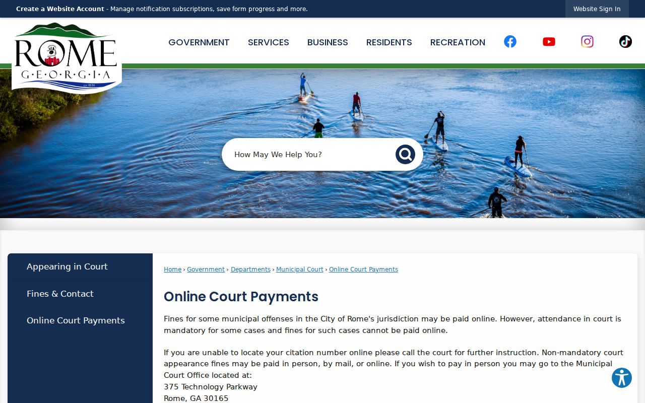 Floyd County traffic warrant Rome Municipal Court payment instructions