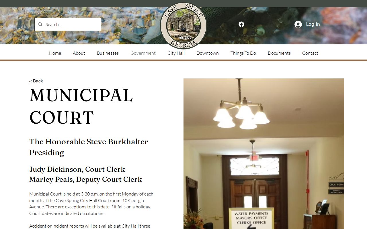 Floyd County traffic warrant Cave Spring Municipal Court schedule